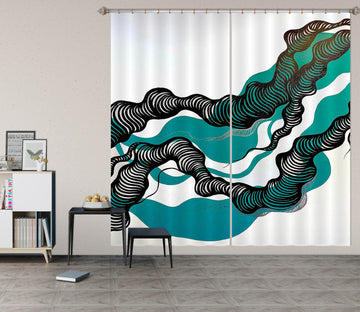 3D Blue Texture 396 Jacqueline Reynoso Curtain Curtains Drapes