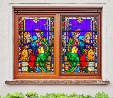 3D Bible Prayer 139 Window Film Print Sticker Cling Stained Glass UV Block