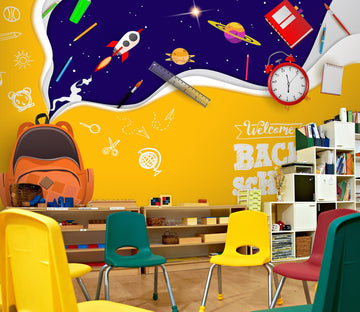 3D School Bag Rocket 203 Wall Murals Wallpaper AJ Wallpaper 2 