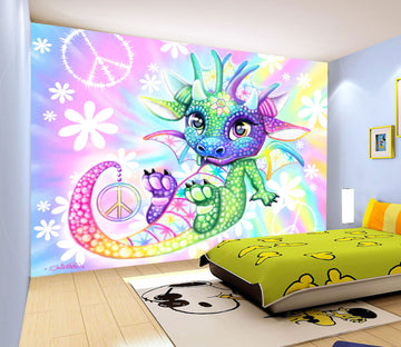 3D Colored Dragon Petals 8414 Sheena Pike Wall Mural Wall Murals
