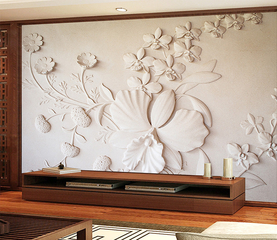 3D Carving Flowers 1555 Wall Murals