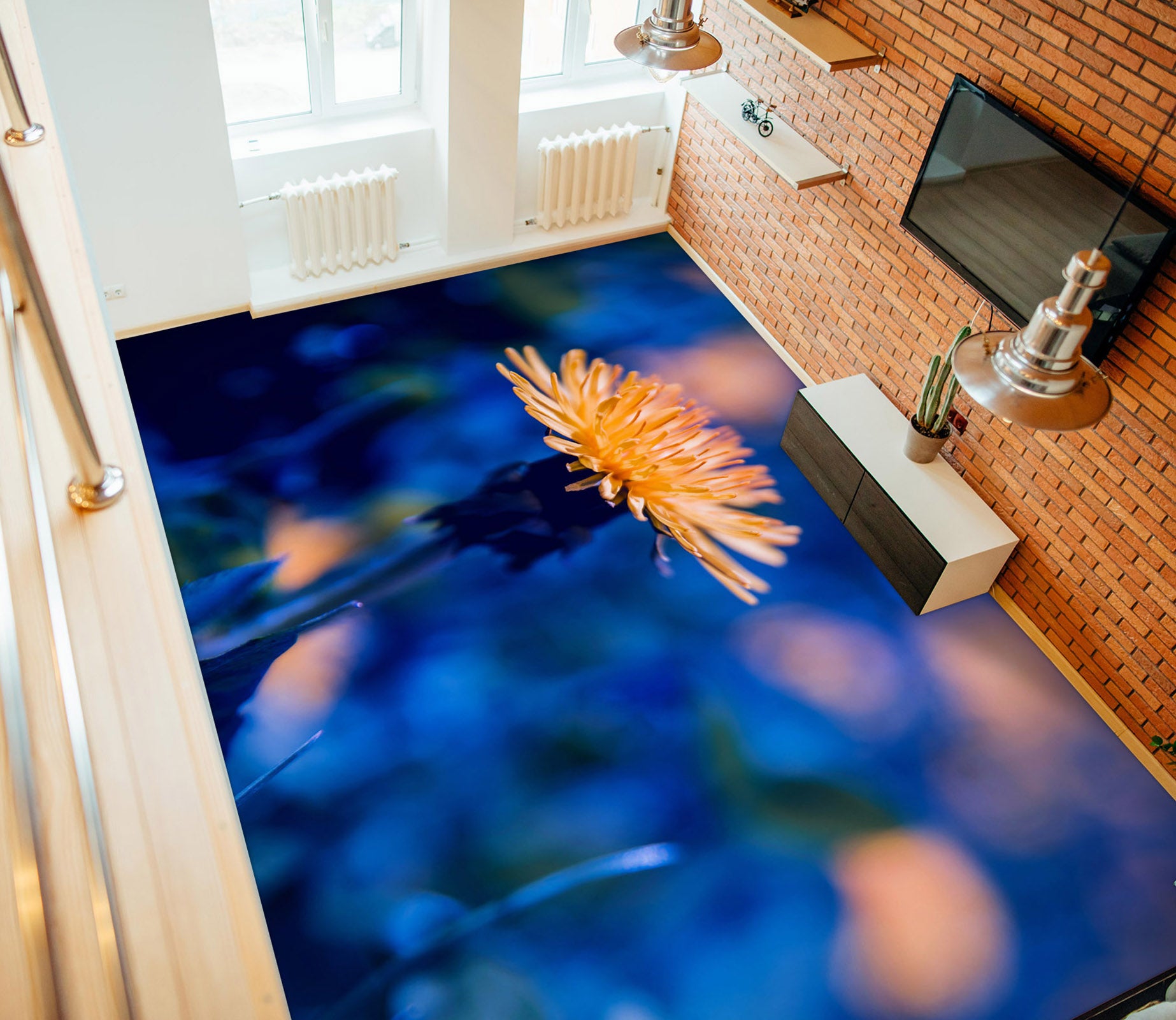 3D Small Yellow Chrysanthemum 1265 Floor Mural  Wallpaper Murals Self-Adhesive Removable Print Epoxy