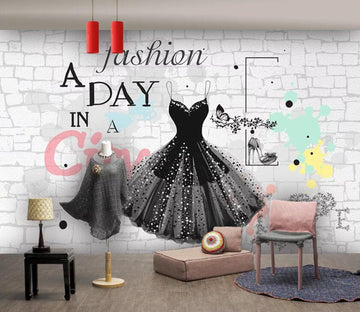 3D Black Skirt WC05 Wall Murals Wallpaper AJ Wallpaper 2 