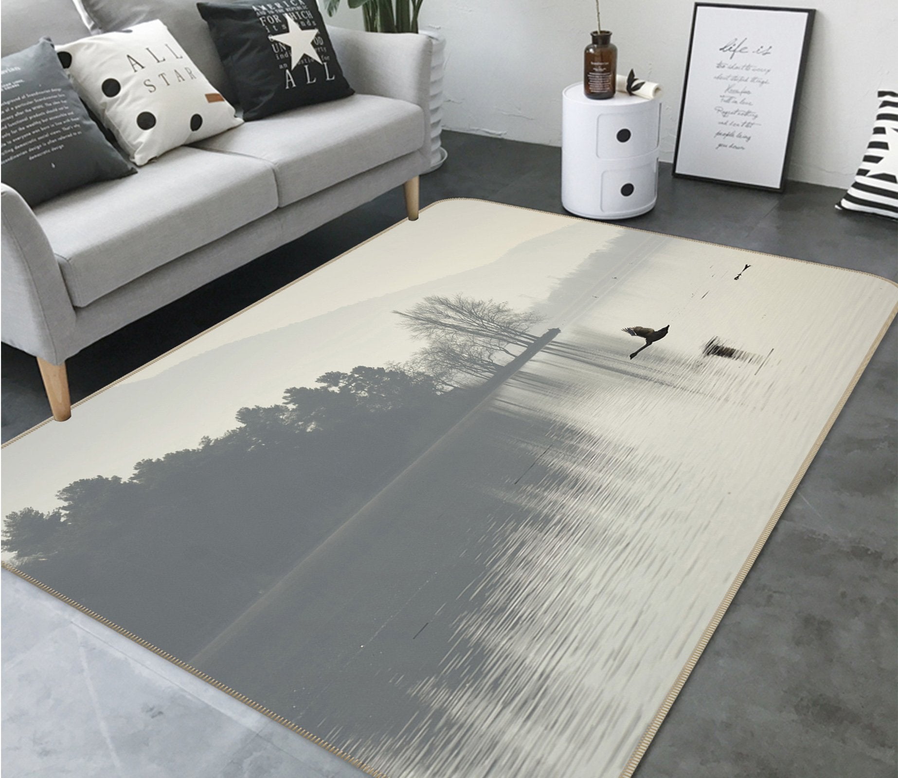 3D Water Reflection Bird 635 Animal Non Slip Rug Mat Mat AJ Creativity Home 