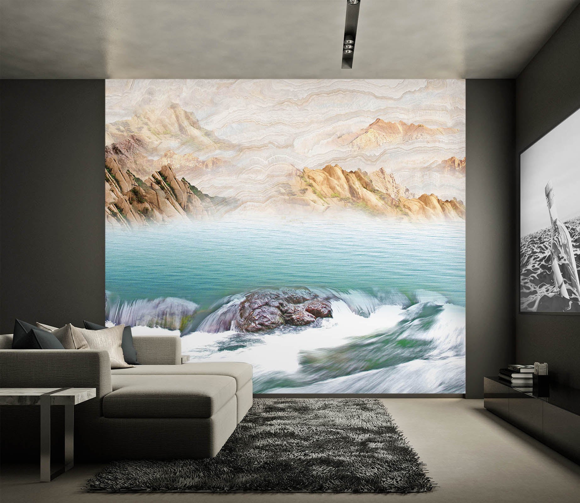 3D Blue Lake 1515 Wall Murals