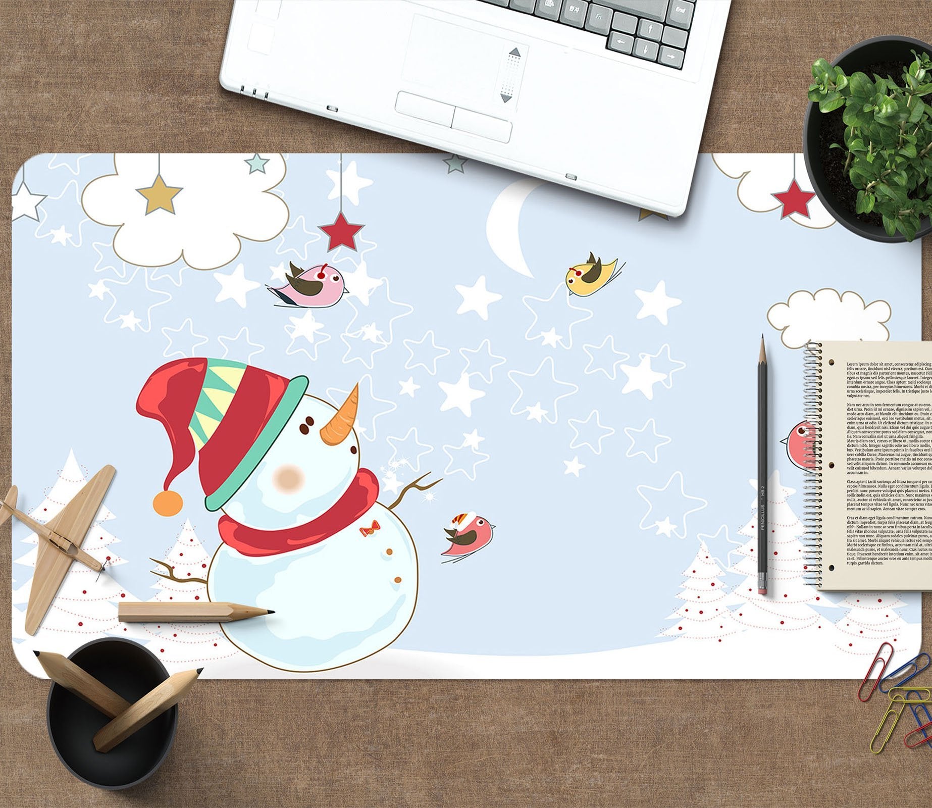 3D Star Bird Ornaments 052 Desk Mat Mat AJ Creativity Home 