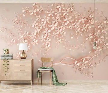 3D Pink Crystal Flower WC535 Wall Murals