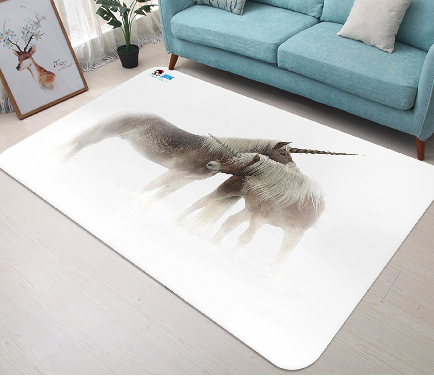 3D Unicorn Hug 78 Non Slip Rug Mat Mat AJ Creativity Home 