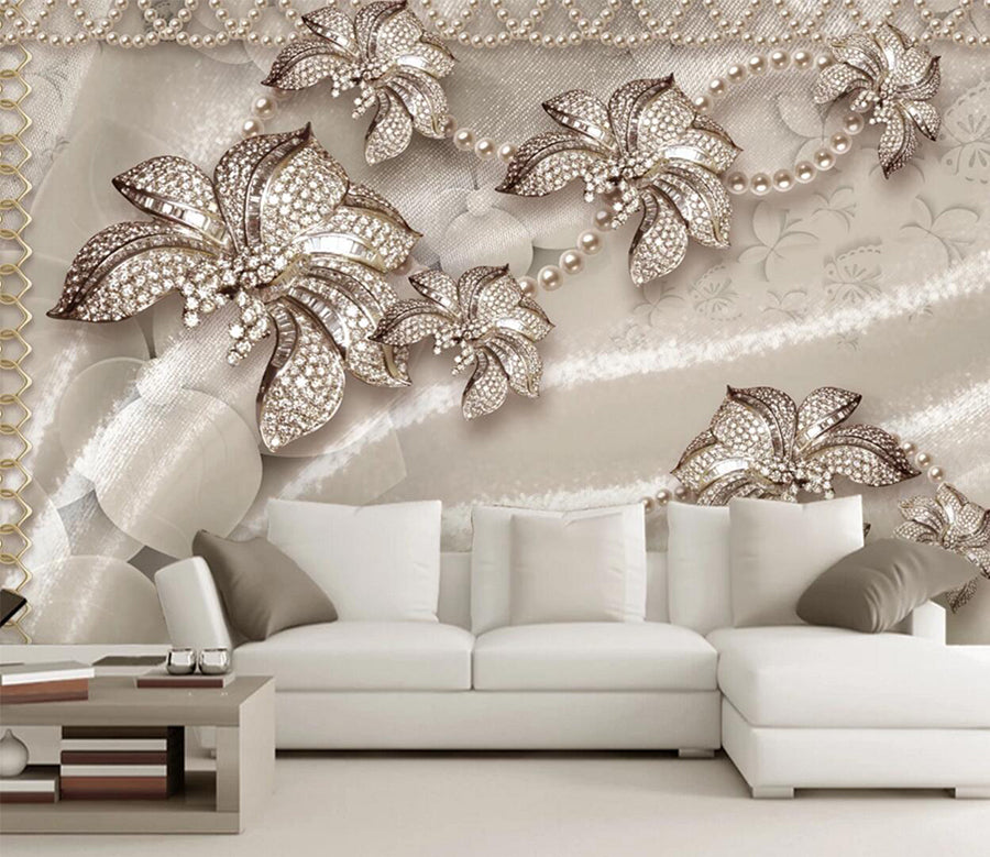 3D Flower Diamond WC321 Wall Murals