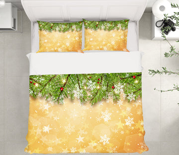 3D Branches Snowflake 52213 Christmas Quilt Duvet Cover Xmas Bed Pillowcases