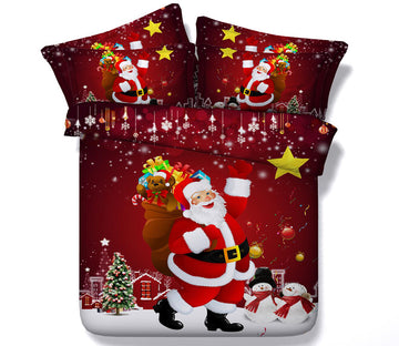 3D Santa Claus 32174 Christmas Quilt Duvet Cover Xmas Bed Pillowcases