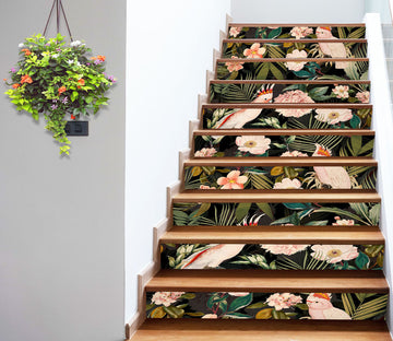 3D Parrot Jungle Pattern 10406 Uta Naumann Stair Risers