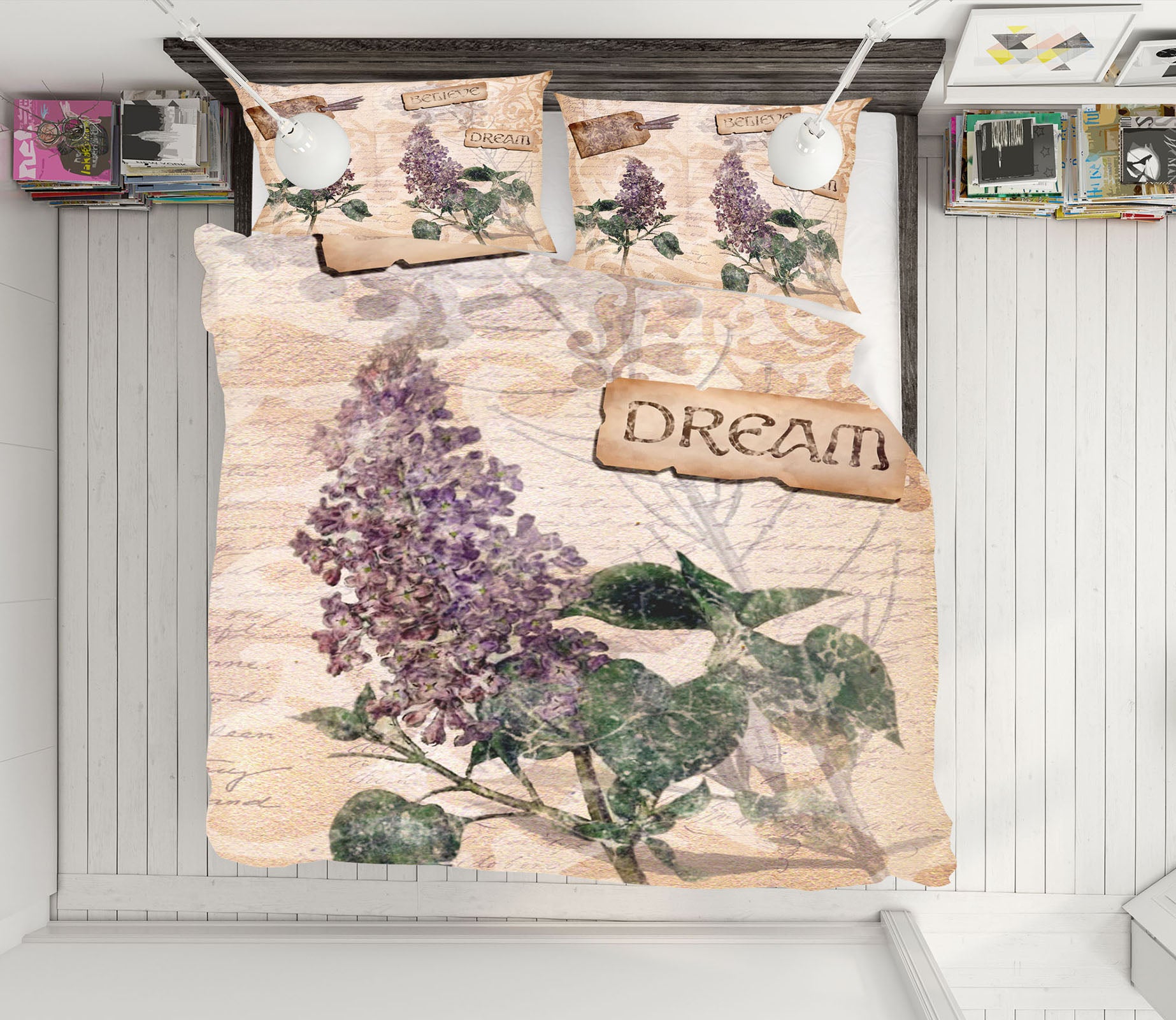 3D Lavender Leaves 8848 Brigid Ashwood Bedding Bed Pillowcases Quilt Cover Duvet Cover