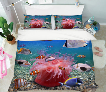 3D Stone Fish Sea 013 Bed Pillowcases Quilt