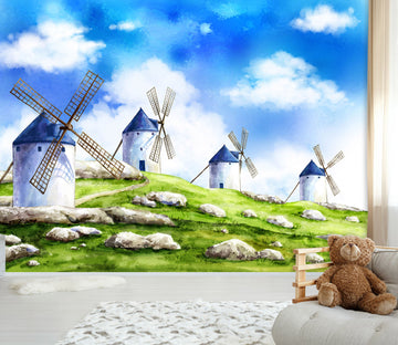 3D Hand Painted Windmill 012 Wall Murals