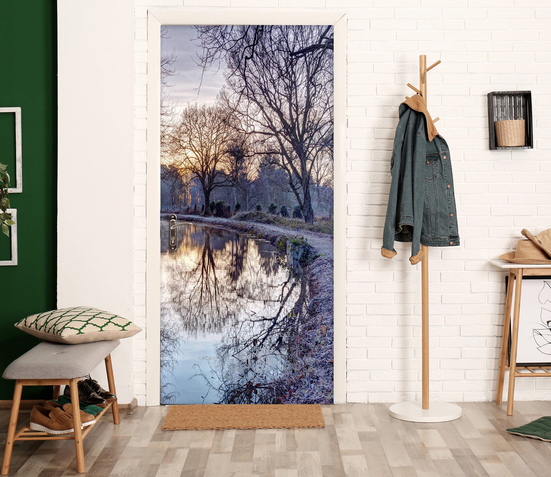 3D Riverside Trees 10733 Assaf Frank Door Mural
