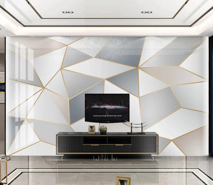 3D Three-color Stitching 188 Wall Murals