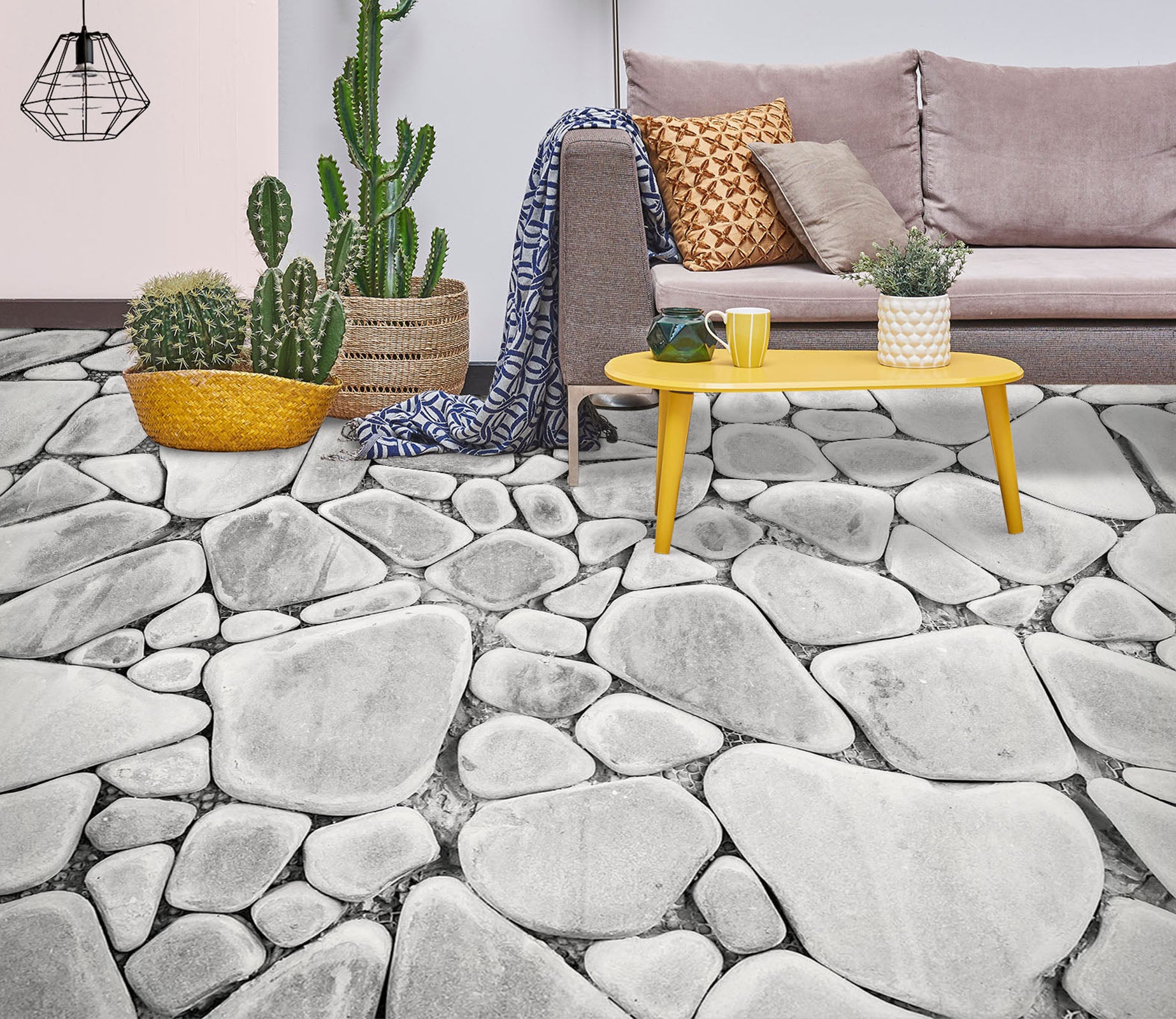 3D Light Gray Stones 809 Floor Mural  Wallpaper Murals Rug & Mat Print Epoxy waterproof bath floor