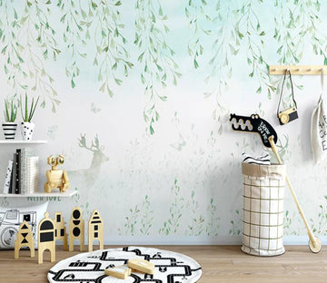 3D Green Leaves WC84 Wall Murals Wallpaper AJ Wallpaper 2 