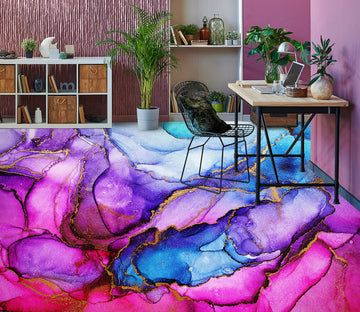 3D Blue And Dark Purple 1250 Floor Mural  Wallpaper Murals Self-Adhesive Removable Print Epoxy