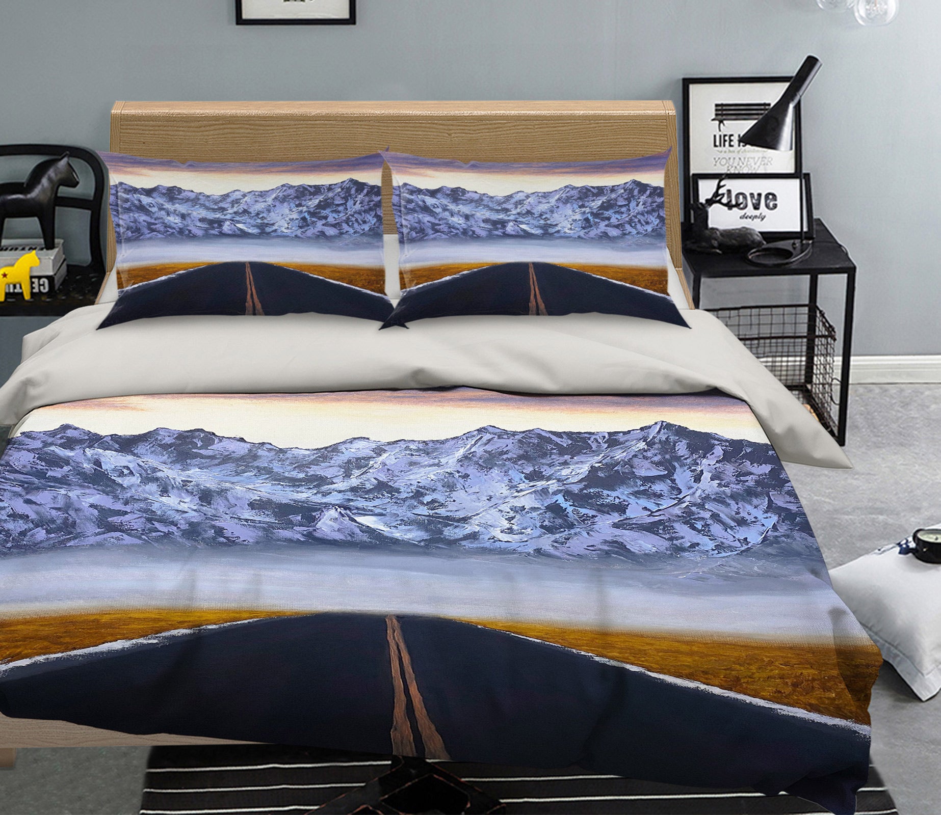 3D Snow Mountain Highway 9799 Marina Zotova Bedding Bed Pillowcases Quilt