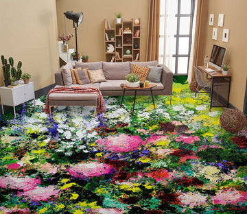 3D Colorful Flowers Clump 9630 Allan P. Friedlander Floor Mural  Wallpaper Murals Self-Adhesive Removable Print Epoxy