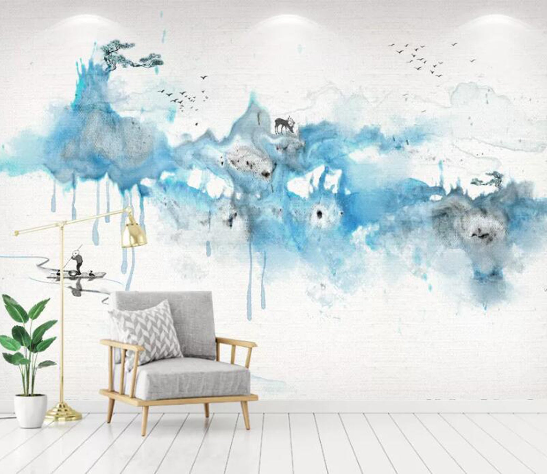 3D Misty Valley WC01 Wall Murals Wallpaper AJ Wallpaper 2 