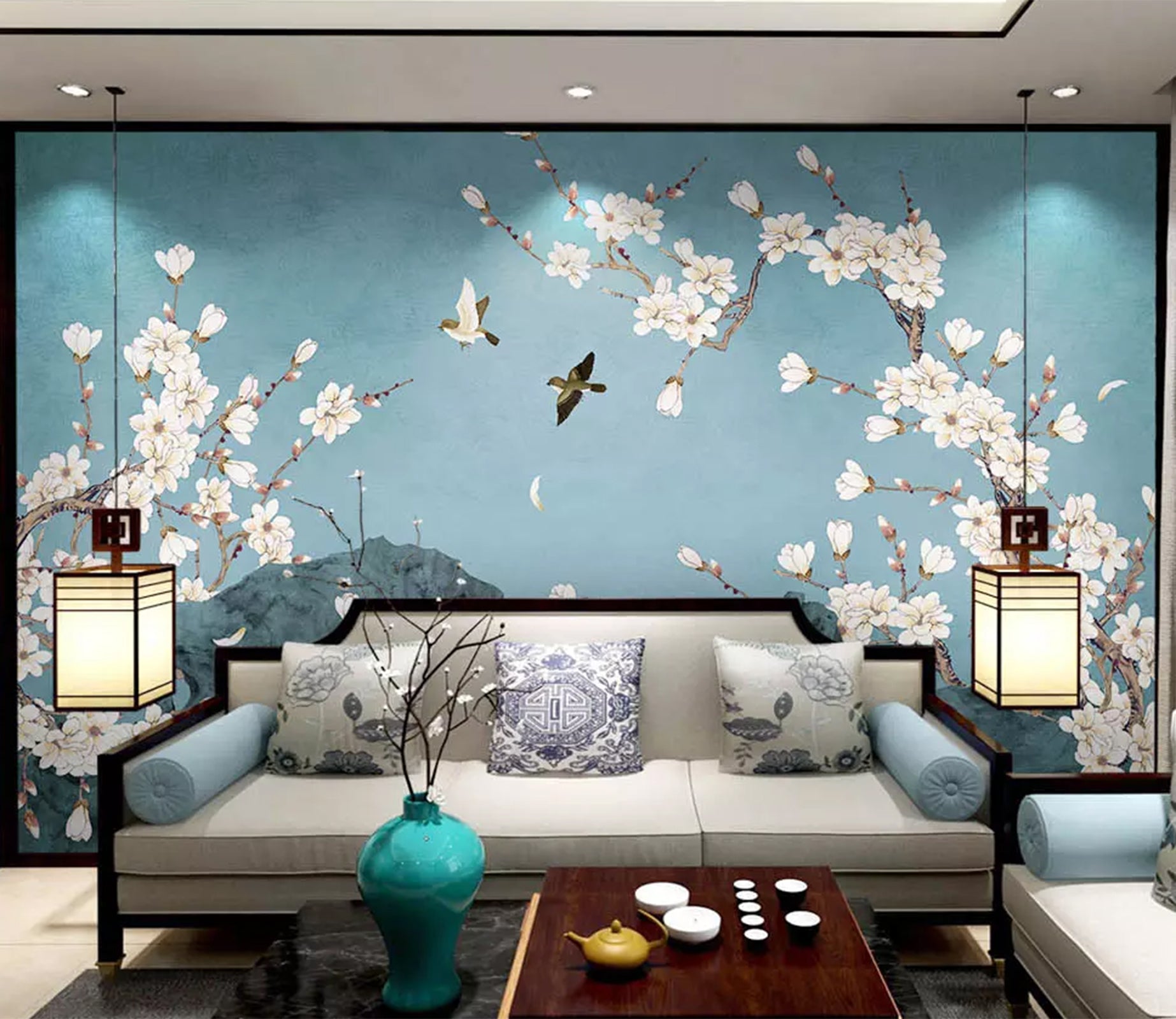 3D Flower Bird WC95 Wall Murals Wallpaper AJ Wallpaper 2 