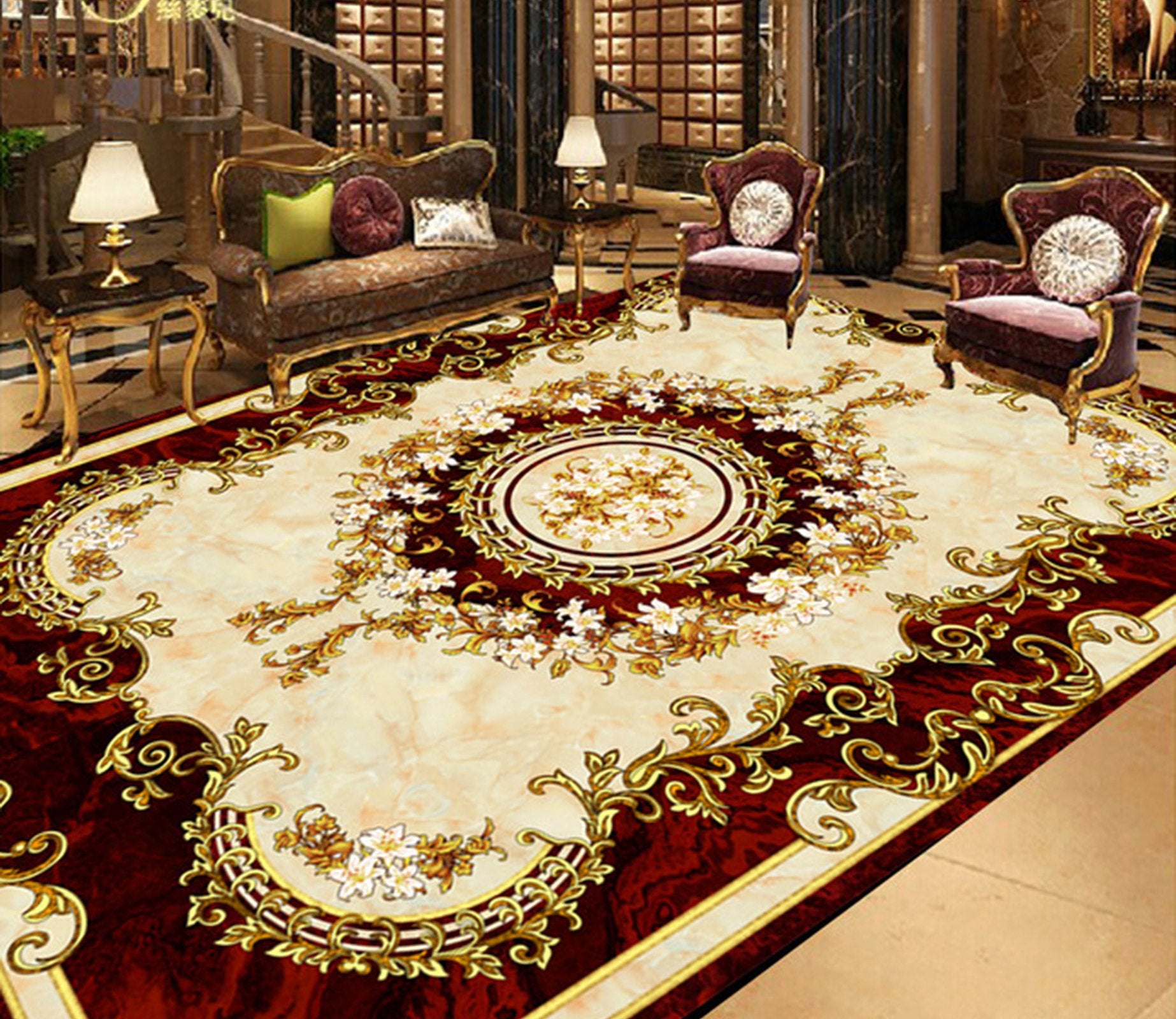 3D Religious Pattern WG002 Floor Mural Wallpaper AJ Wallpaper 2 
