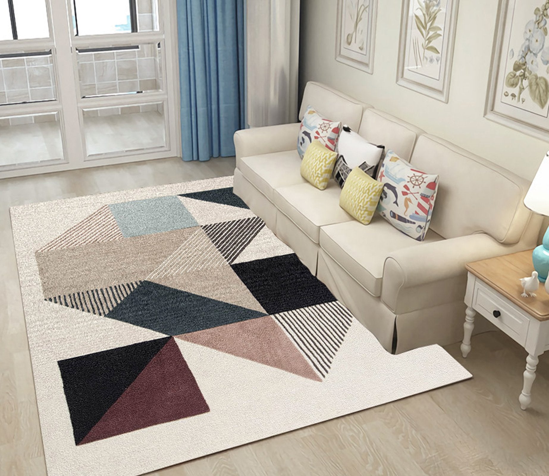3D Gray Geometry WG032 Non Slip Rug Mat Mat AJ Creativity Home 