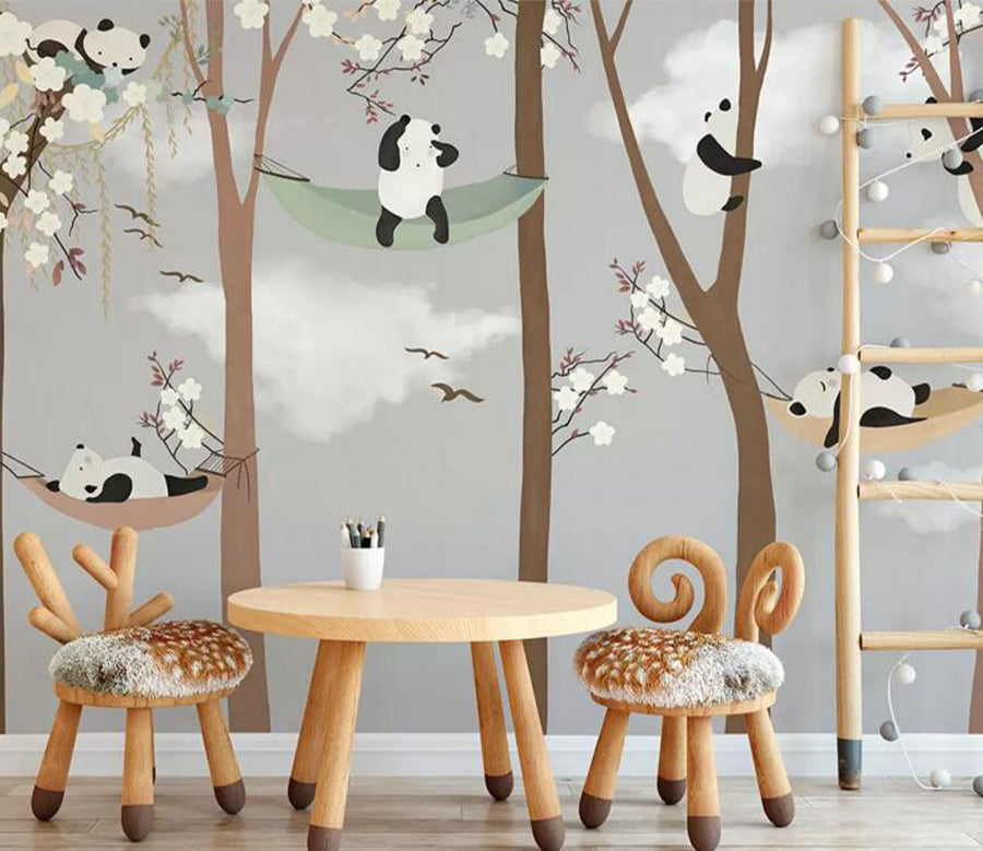 3D Forest Panda WG914 Wall Murals