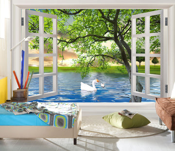 3D Swan Tree 1601 Wall Murals