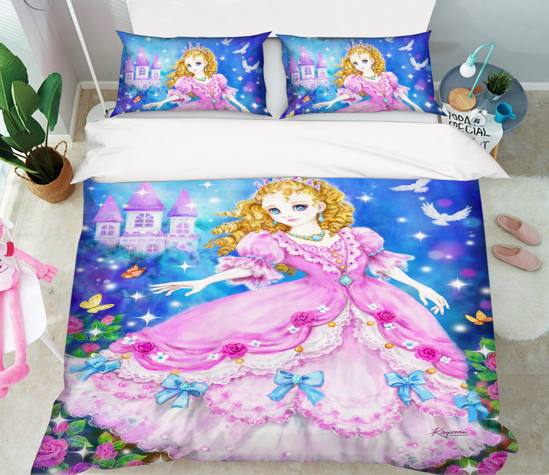 3D Pink Princess 5952 Kayomi Harai Bedding Bed Pillowcases Quilt Cover Duvet Cover