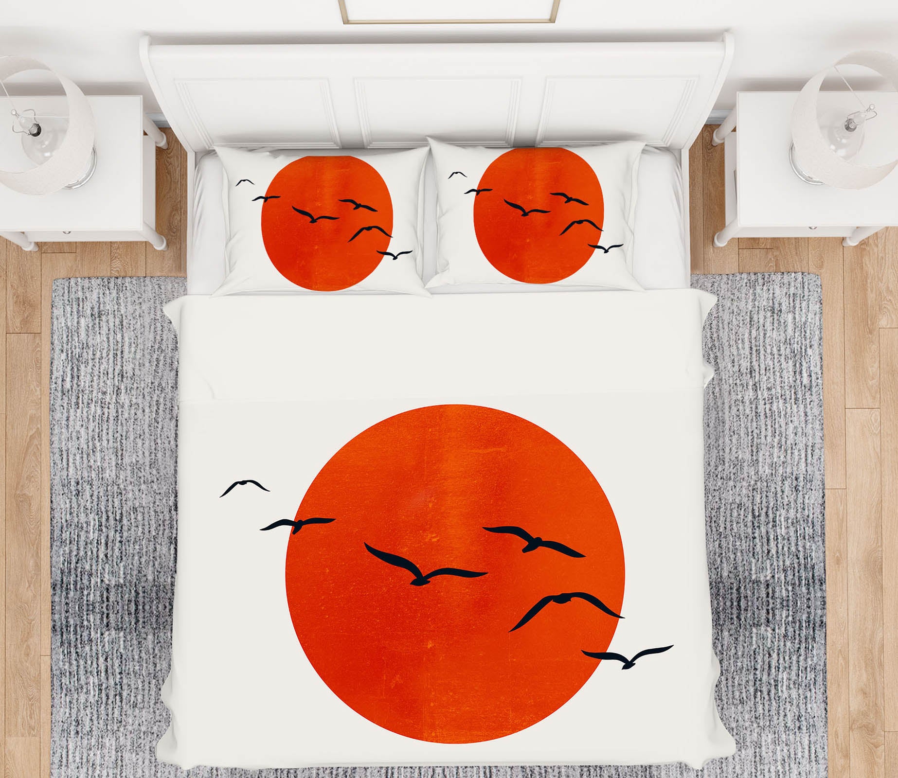 3D Geese Swarm 101 Boris Draschoff Bedding Bed Pillowcases Quilt