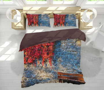 3D Red Leaves 2113 Marco Carmassi Bedding Bed Pillowcases Quilt