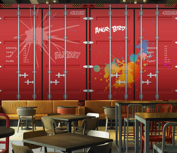 3D Red Wall Graffiti 507 Wall Murals