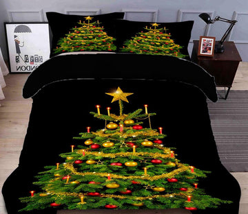 3D Christmas Tree 31208 Christmas Quilt Duvet Cover Xmas Bed Pillowcases
