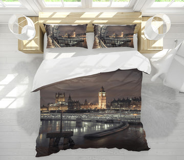 3D City Night River 85129 Assaf Frank Bedding Bed Pillowcases Quilt