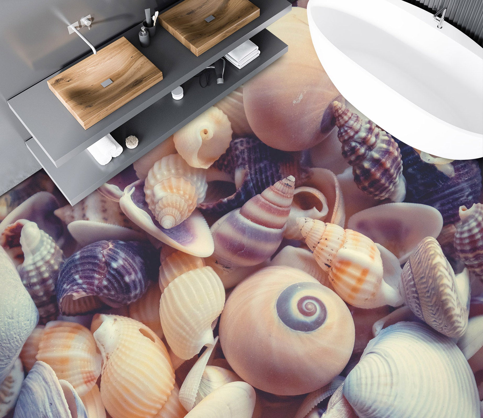 3D Creative Conch 891 Floor Mural  Wallpaper Murals Rug & Mat Print Epoxy waterproof bath floor