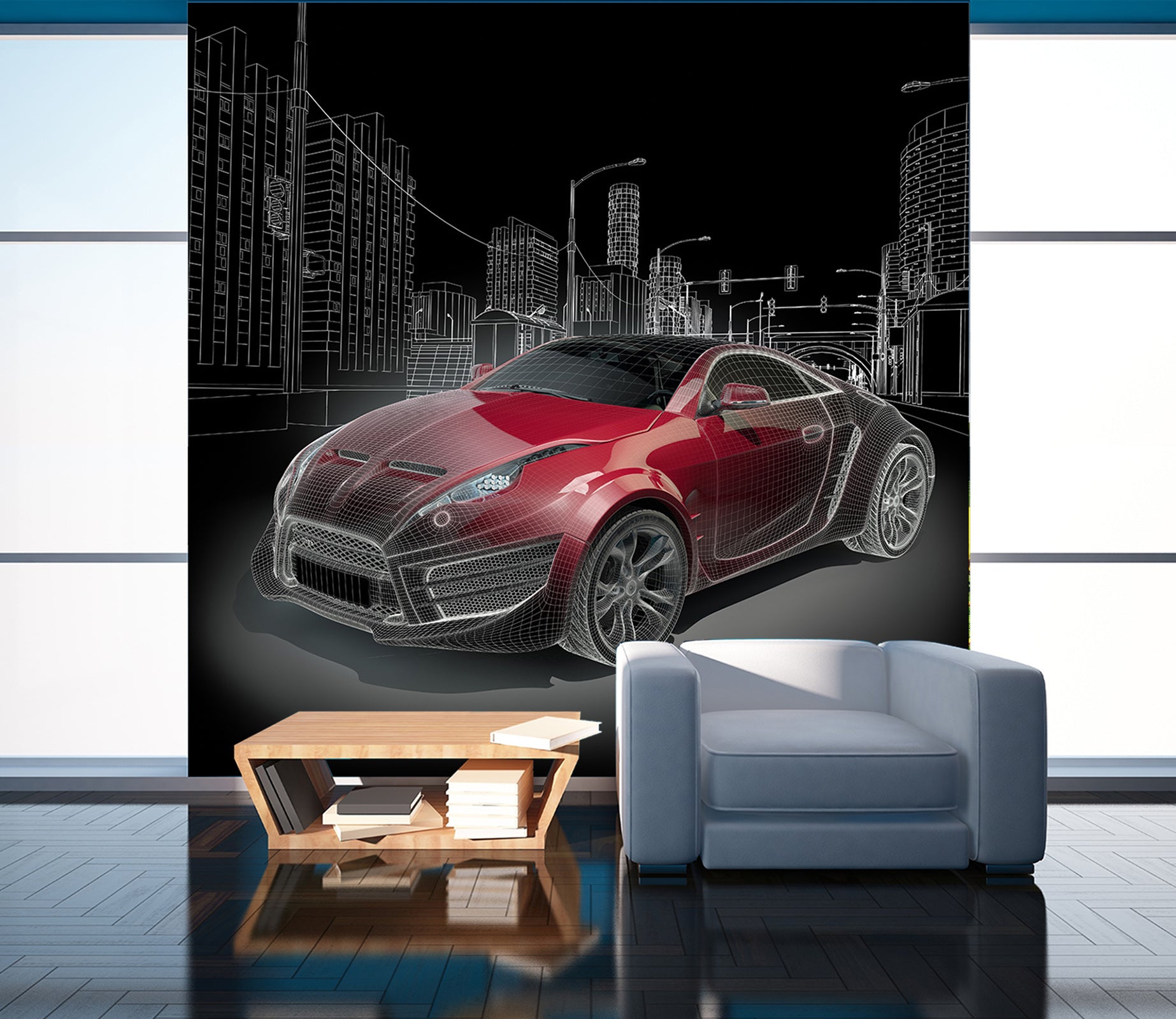 3D Building Car 003 Vehicle Wall Murals