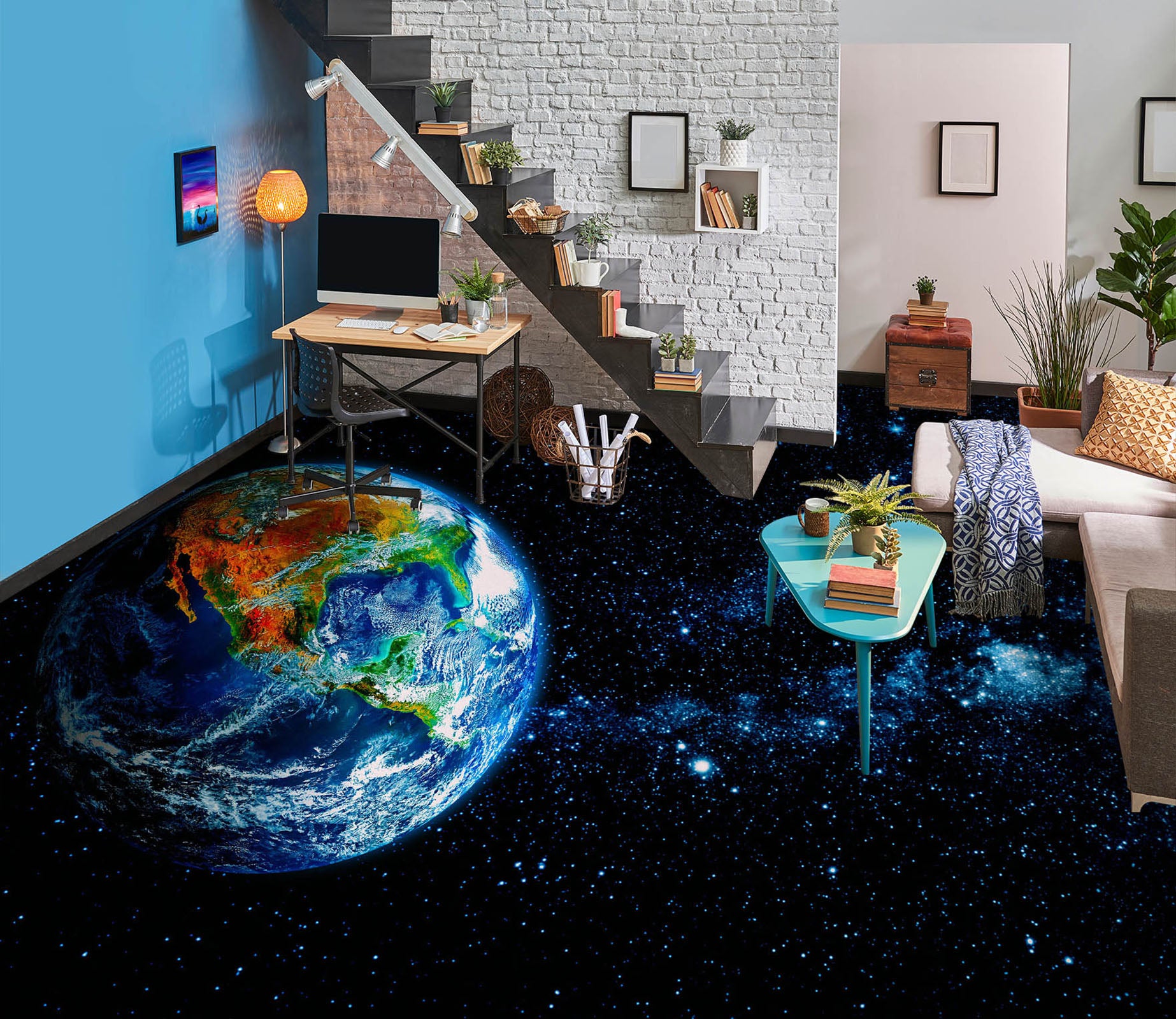 3D Mysterious Earth 1217 Floor Mural  Wallpaper Murals Self-Adhesive Removable Print Epoxy