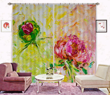 3D Pink Flower 2369 Skromova Marina Curtain Curtains Drapes