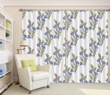 3D Blue Flower Pattern 111106 Kashmira Jayaprakash Curtain Curtains Drapes