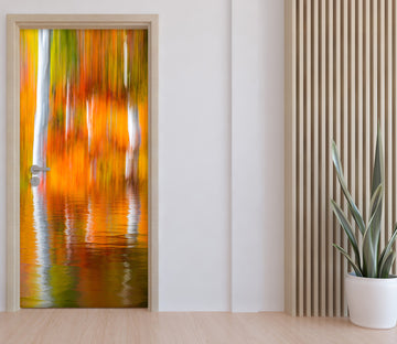 3D Orange Reflection 12028 Marco Carmassi Door Mural