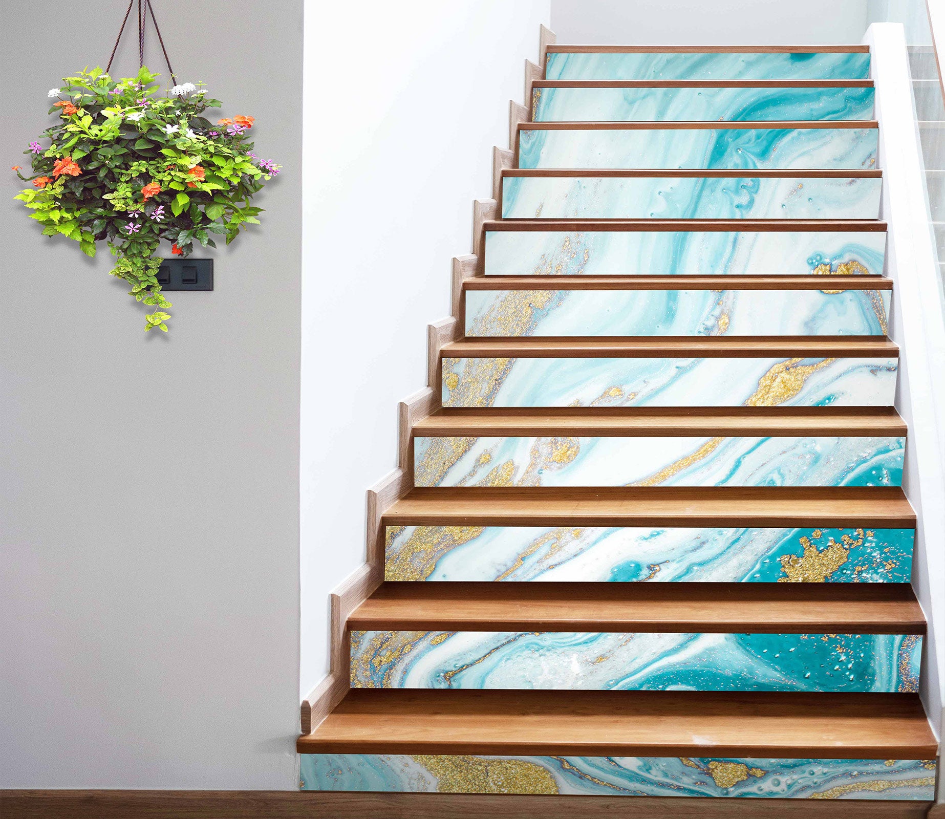 3D Sand And Sea Interlaced 481 Stair Risers