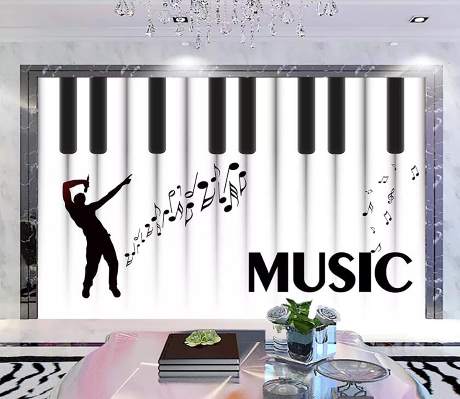 3D Music Dancing WC34 Wall Murals Wallpaper AJ Wallpaper 2 