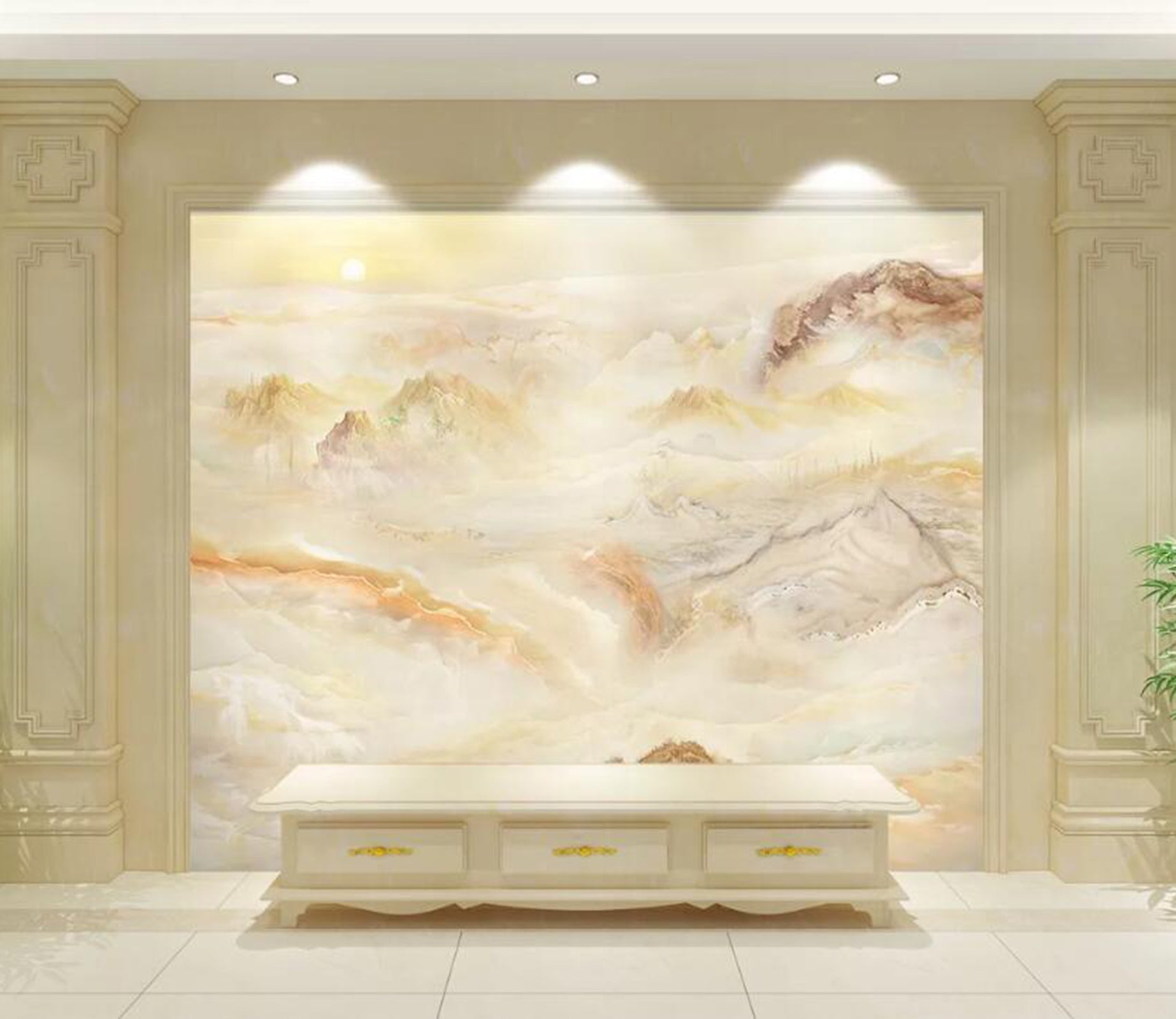 3D Mountain River WC08 Wall Murals Wallpaper AJ Wallpaper 2 