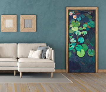 3D Lotus Leaf Pond 93158 Allan P. Friedlander Door Mural
