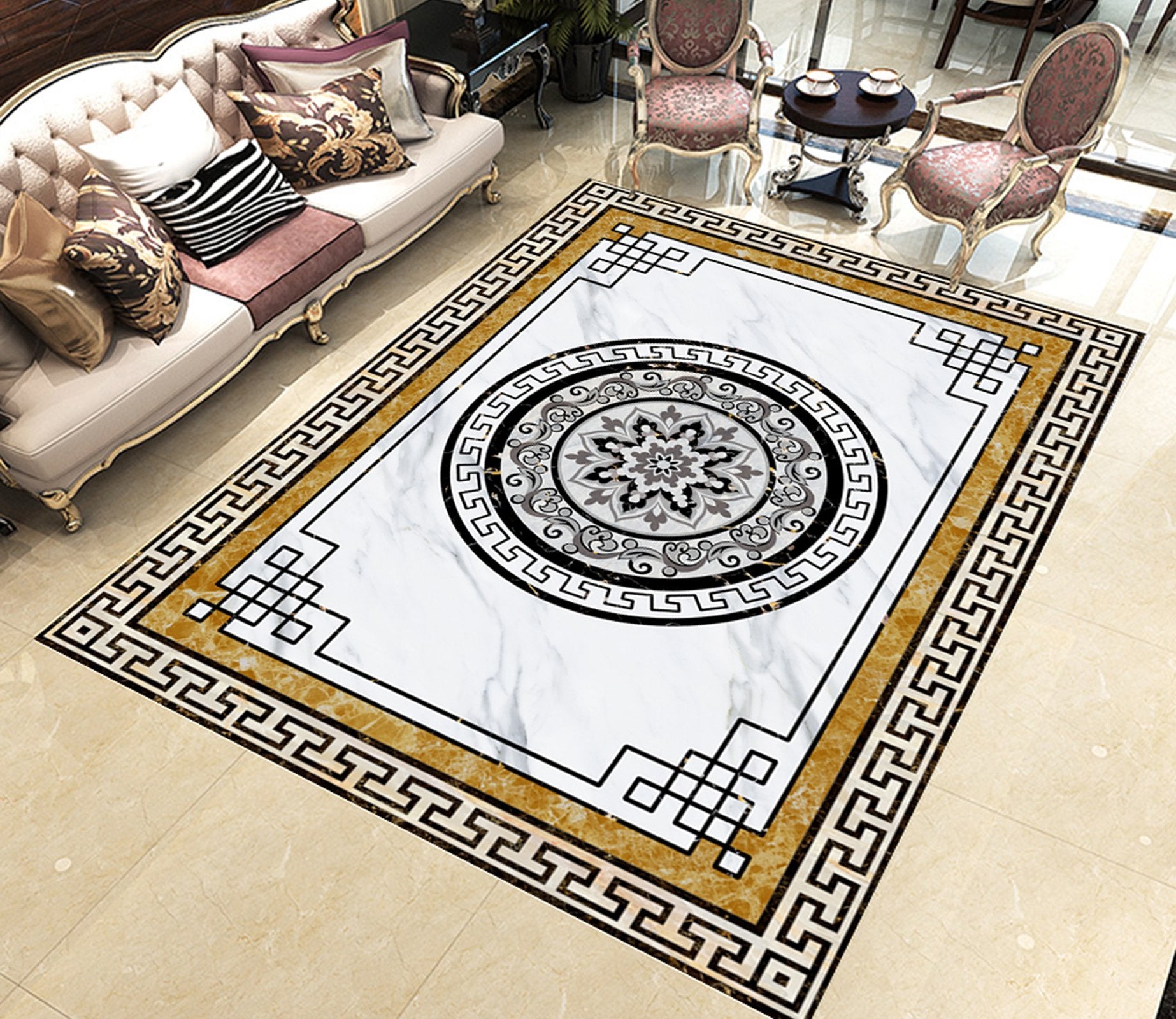 3D Black Marble Pattern WG580 Floor Mural Wallpaper AJ Wallpaper 2 