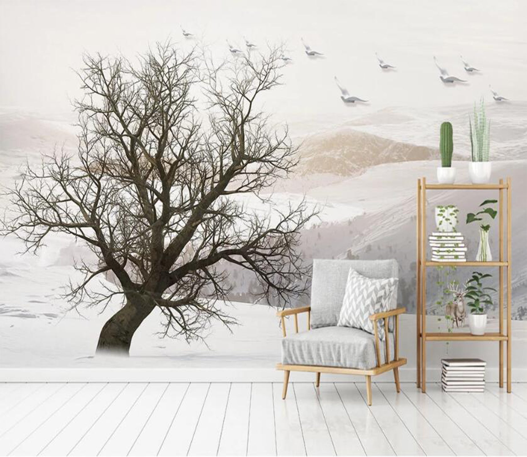 3D Black Dead Tree And Landscape 2043 Wall Murals
